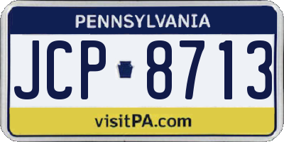 PA license plate JCP8713