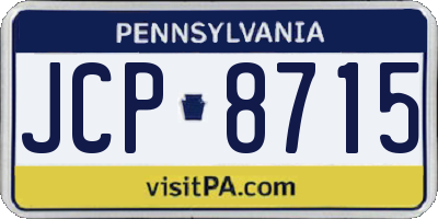 PA license plate JCP8715