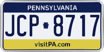 PA license plate JCP8717