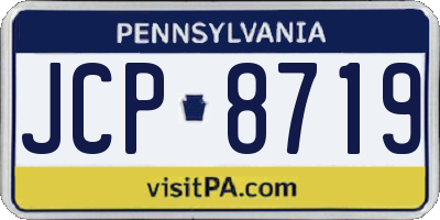 PA license plate JCP8719