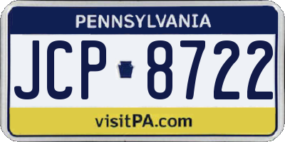 PA license plate JCP8722