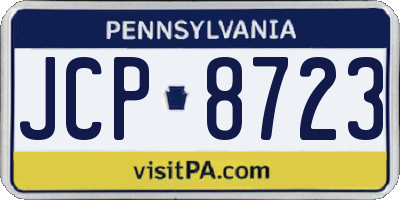 PA license plate JCP8723
