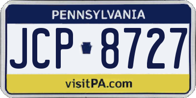 PA license plate JCP8727