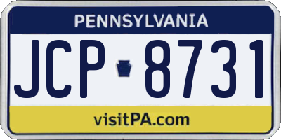 PA license plate JCP8731