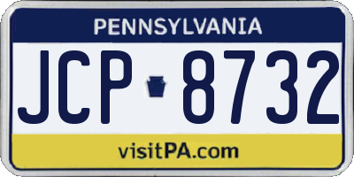 PA license plate JCP8732