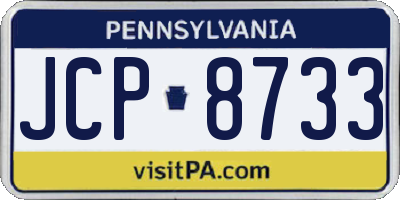 PA license plate JCP8733