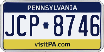 PA license plate JCP8746