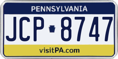 PA license plate JCP8747