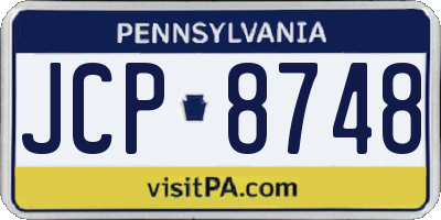 PA license plate JCP8748