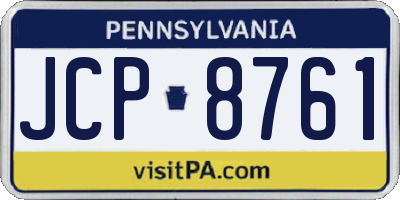 PA license plate JCP8761