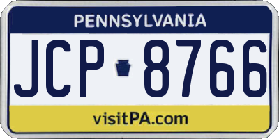 PA license plate JCP8766