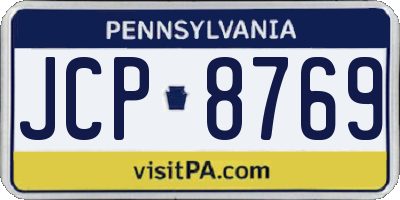 PA license plate JCP8769