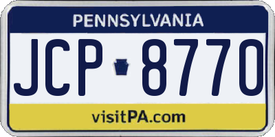 PA license plate JCP8770