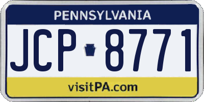 PA license plate JCP8771