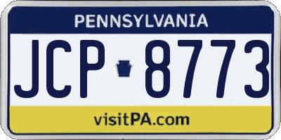 PA license plate JCP8773