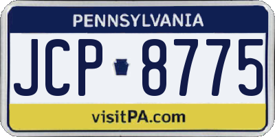PA license plate JCP8775