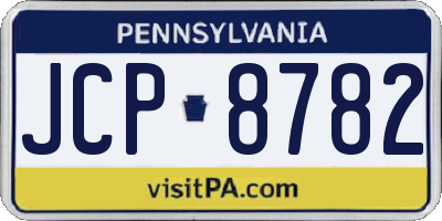 PA license plate JCP8782