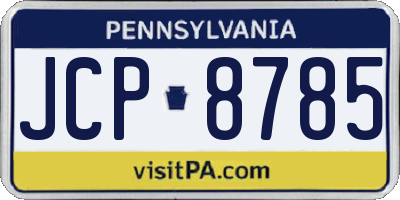 PA license plate JCP8785