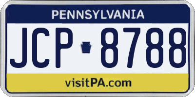 PA license plate JCP8788