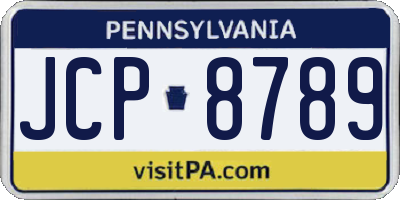 PA license plate JCP8789