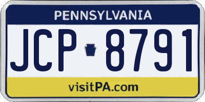 PA license plate JCP8791