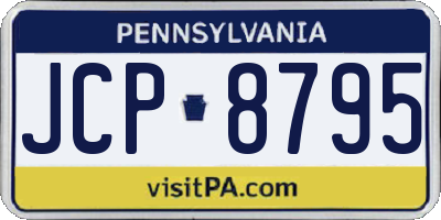 PA license plate JCP8795