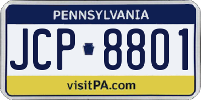 PA license plate JCP8801