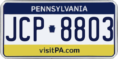 PA license plate JCP8803
