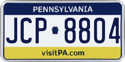 PA license plate JCP8804