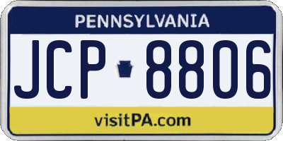 PA license plate JCP8806