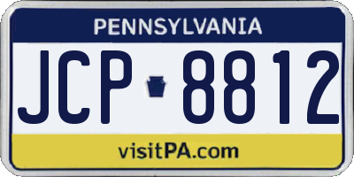 PA license plate JCP8812