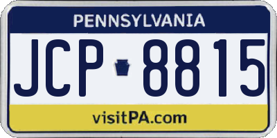PA license plate JCP8815