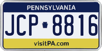 PA license plate JCP8816