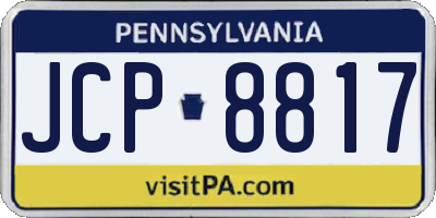 PA license plate JCP8817