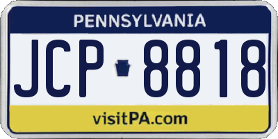 PA license plate JCP8818