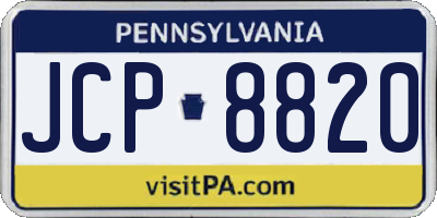 PA license plate JCP8820
