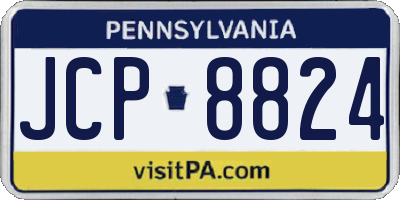 PA license plate JCP8824