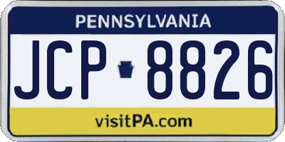 PA license plate JCP8826