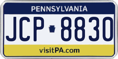 PA license plate JCP8830