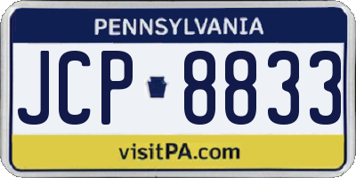 PA license plate JCP8833