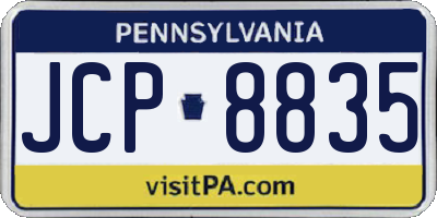 PA license plate JCP8835