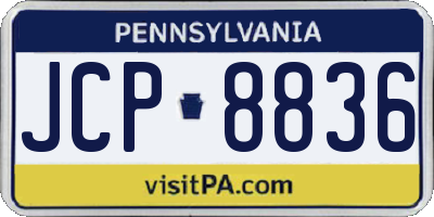 PA license plate JCP8836