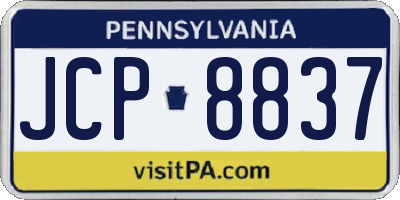 PA license plate JCP8837
