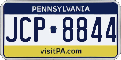 PA license plate JCP8844