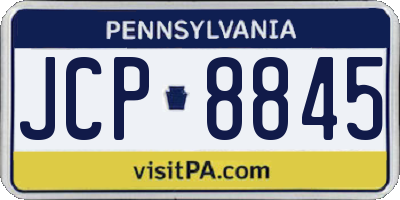 PA license plate JCP8845