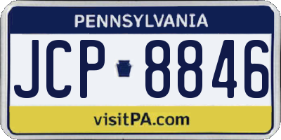 PA license plate JCP8846