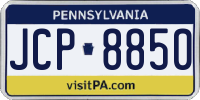 PA license plate JCP8850