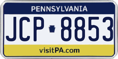 PA license plate JCP8853