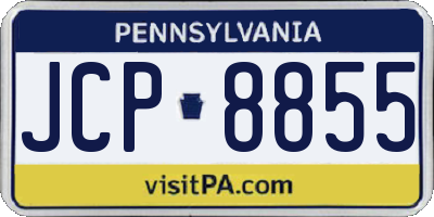 PA license plate JCP8855