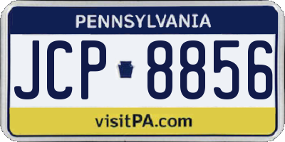 PA license plate JCP8856